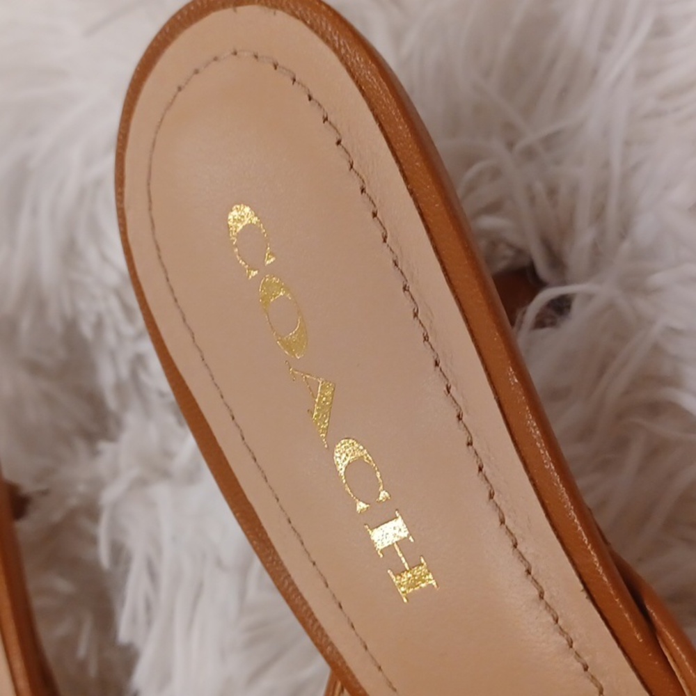 NEW COACH Signature Jacquard Renn Mule Heels In Micro Signature Jacquard Print - Picture 12 of 16